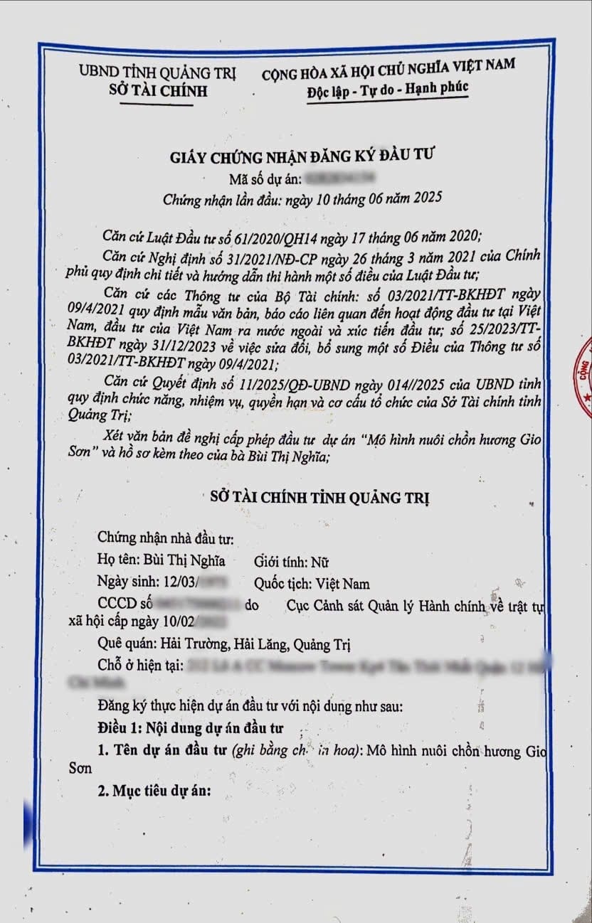 Chứng nhận đầu tư